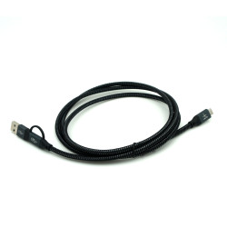 USB-A to USB-C dual cable 100W, 20Gbit/s, 20V, 5A