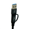 USB-A to USB-C dual cable 100W, 20Gbit/s, 20V, 5A